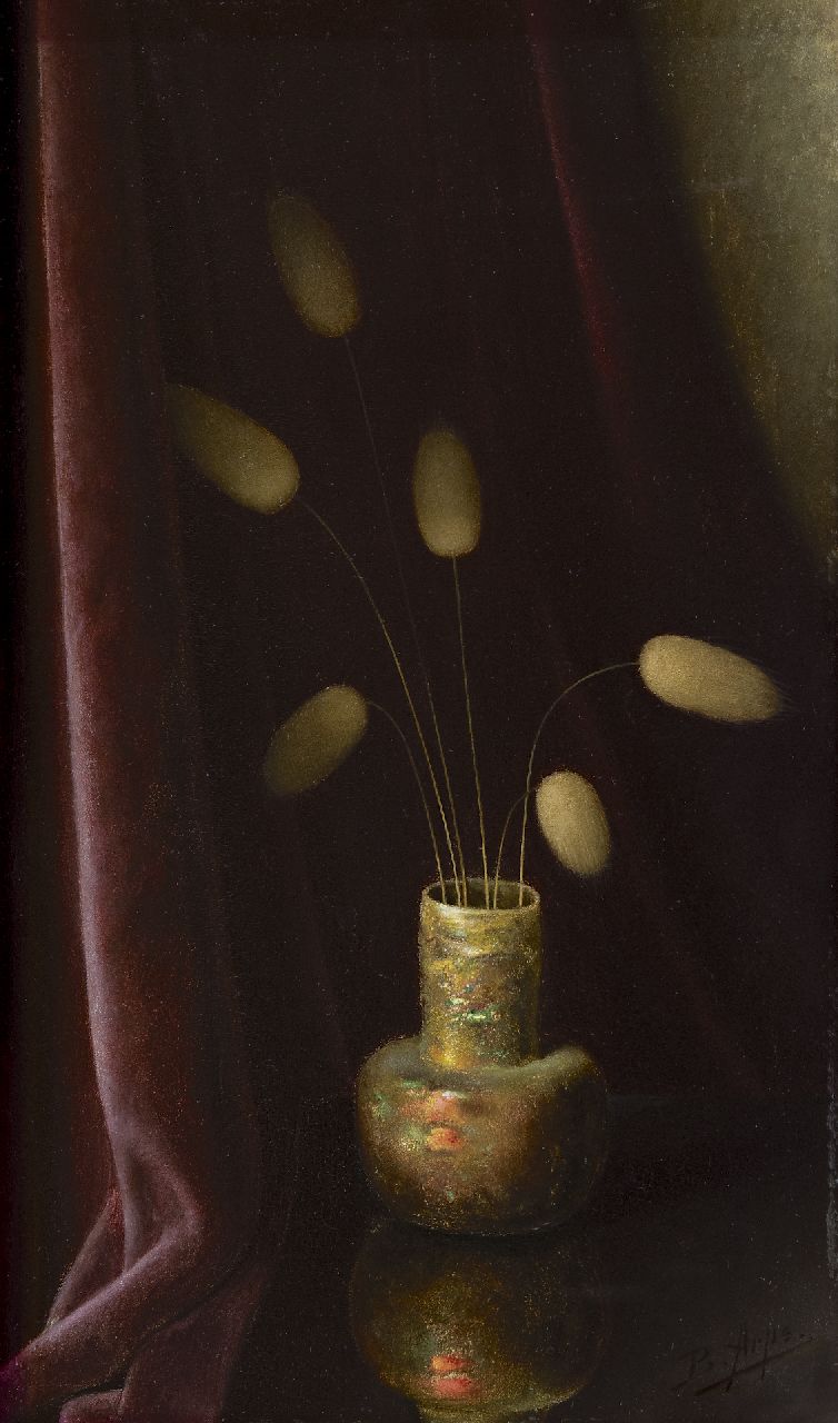 Arps B.  | Bernardus Arps, Bunnt Tails in a Roman vase, oil on panel 38.5 x 24.0 cm, signed l.r.