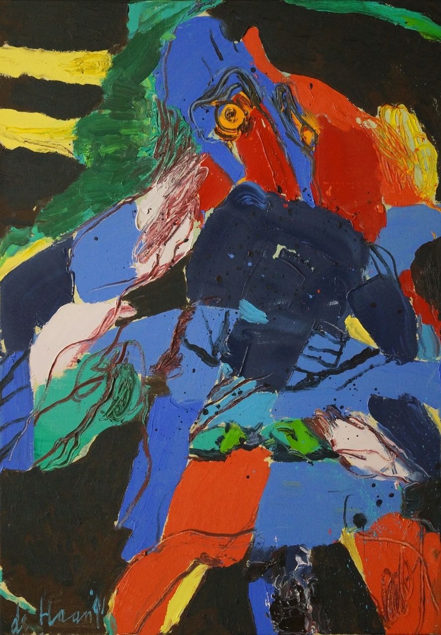 Jurjen de Haan | 'Groot nacht-masker', oil on canvas, 100.1 x 70.2 cm, signed l.l. and dated '91