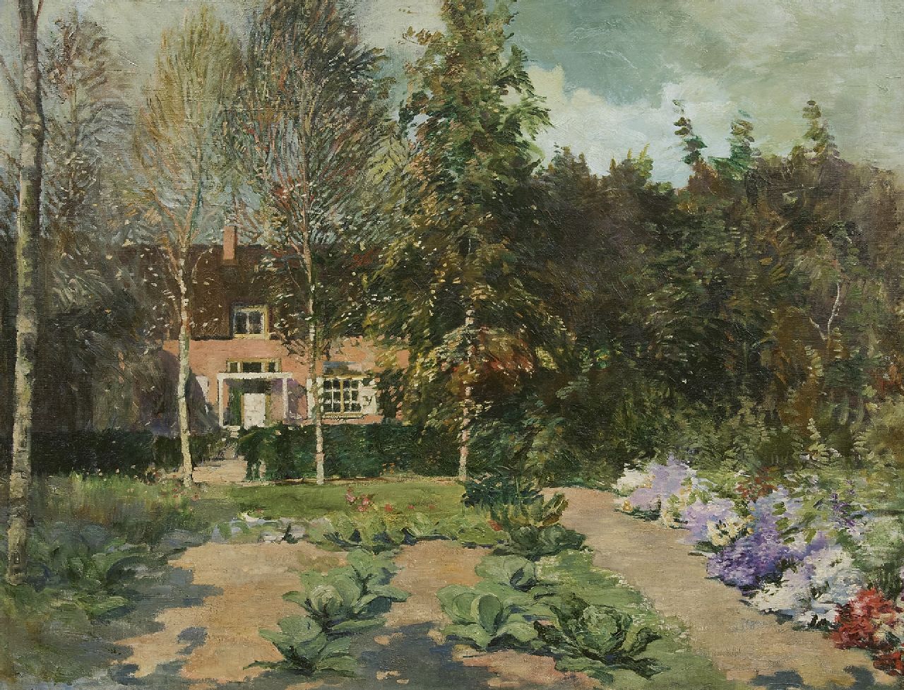 Schagen G.F. van | Gerbrand Frederik van Schagen, A country house in summer, oil on canvas 65.3 x 85.7 cm