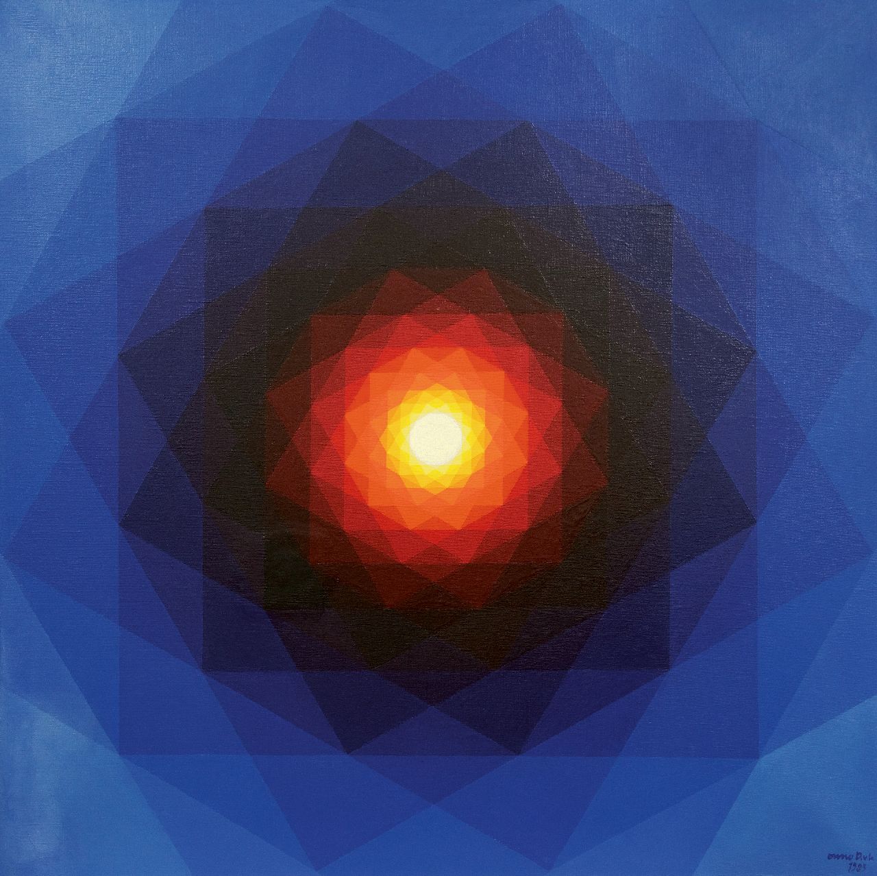 Onno Docters van Leeuwen | Mandala 'Herfst', acrylic on canvas, 100.0 x 100.0 cm, signed l.r. and dated 1983