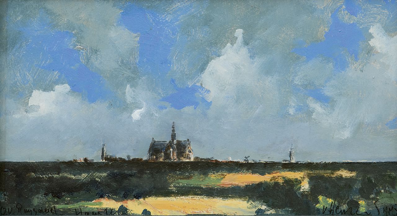 Hemert E. van | Evert van Hemert, Evert's Ruysdael, acrylic on board 19.6 x 35.0 cm, signed l.r. and dated 'Haarlem' MMXV