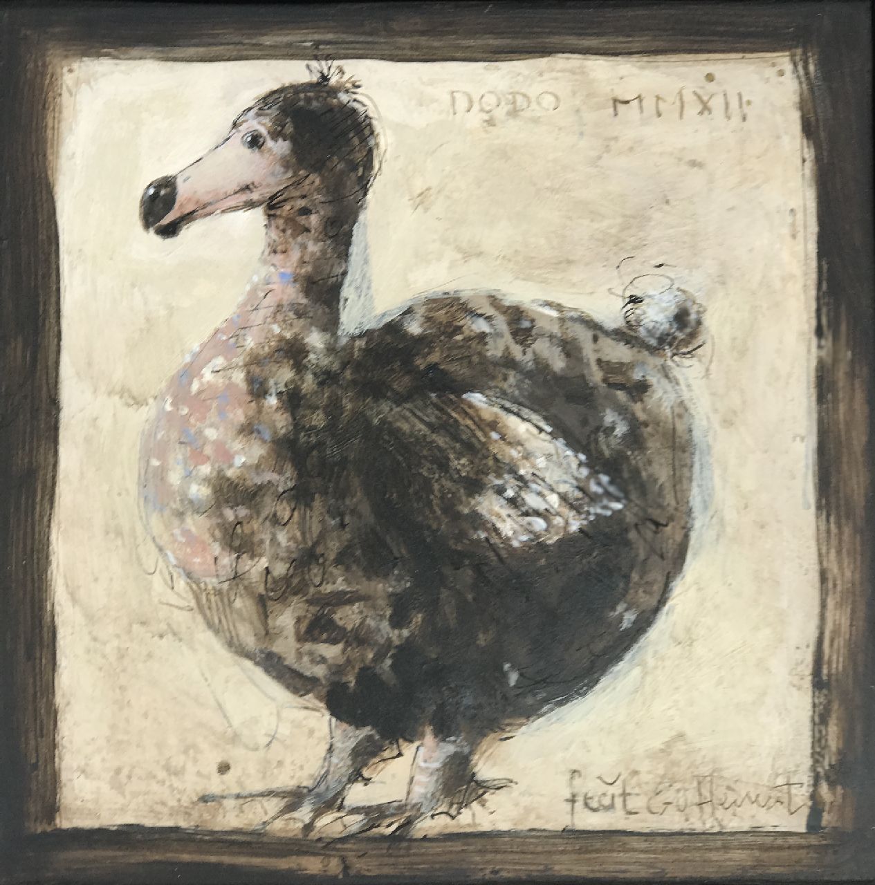 Hemert E. van | Evert van Hemert, Dodo, acrylic on board 20.0 x 20.0 cm, signed l.r. and dated MMXII