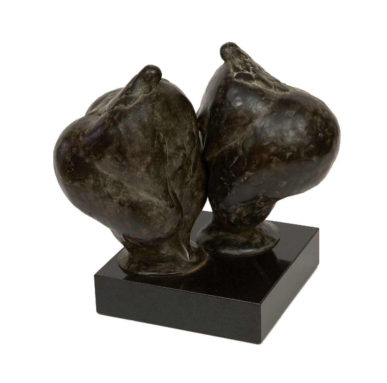 Hemert E. van | Evert van Hemert | Sculptures and objects offered for sale | Small Talk, patinated bronze 24.0 x 34.0 cm, signed with monogram on the bronze base and executed in 2016