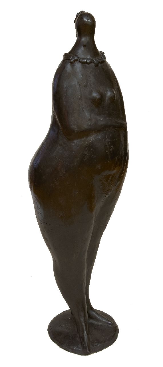 Hemert E. van | Evert van Hemert | Sculptures and objects offered for sale | Kraagje, patinated bronze 81.0 x 23.0 cm, signed on the base with monogram and executed 2010