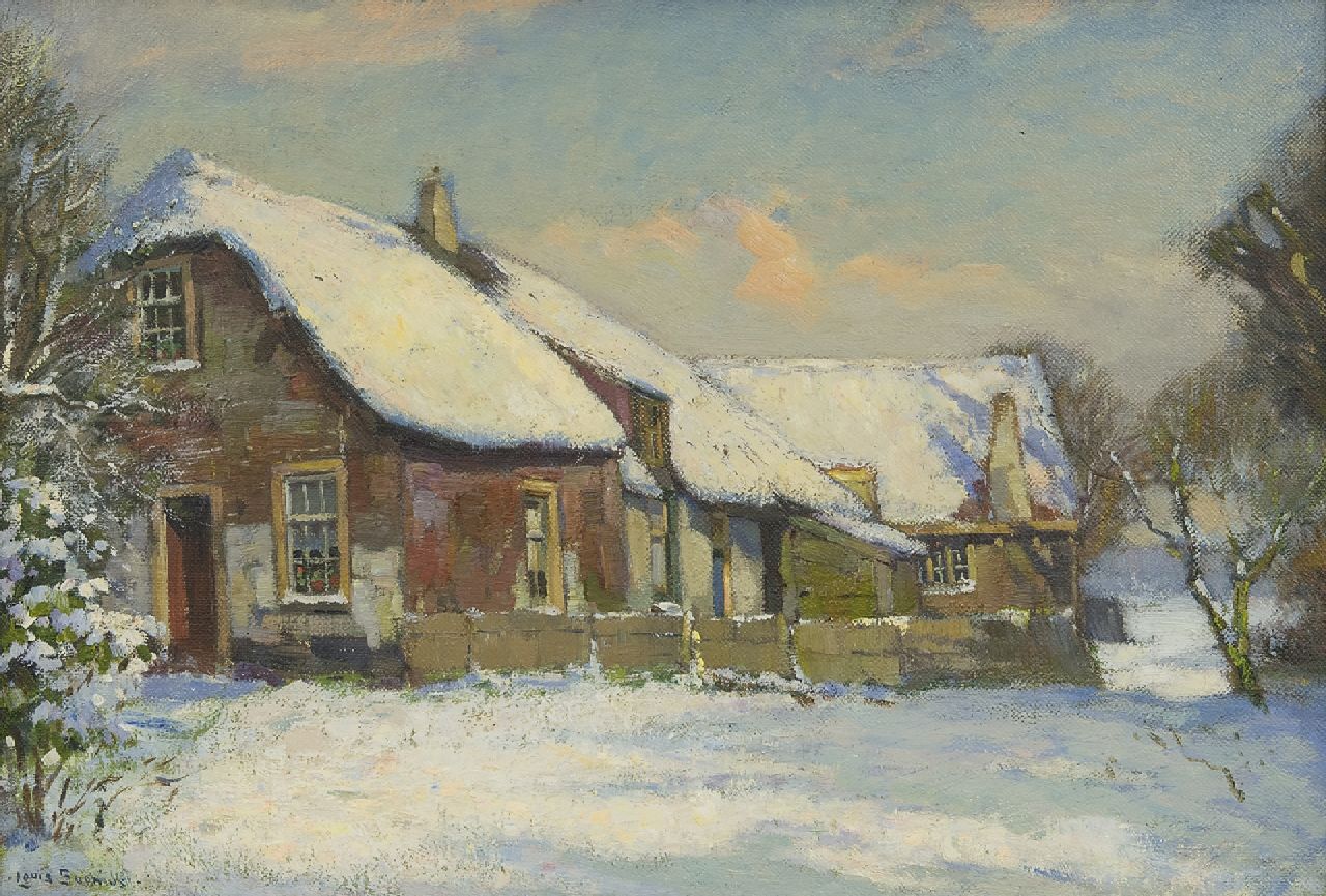 Soonius L.  | Lodewijk 'Louis' Soonius, A farm in a winter landscape, oil on canvas 35.5 x 50.4 cm, signed l.l.