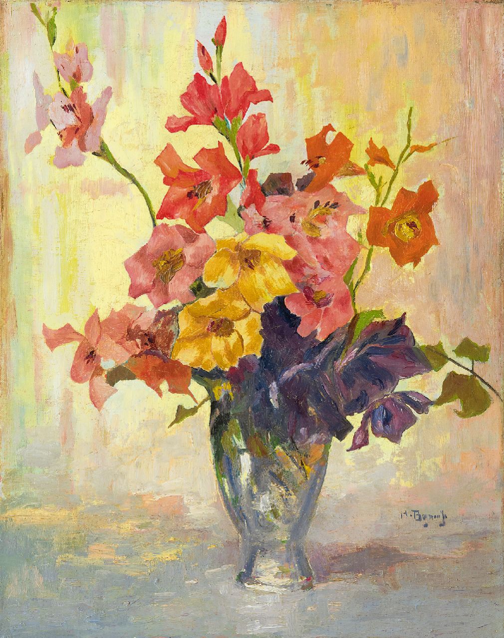 Bogman jr. H.A.C.  | Hermanus Adrianus Charles 'Herman' Bogman jr., Sword lillies, oil on canvas 50.1 x 40.1 cm, signed l.r.