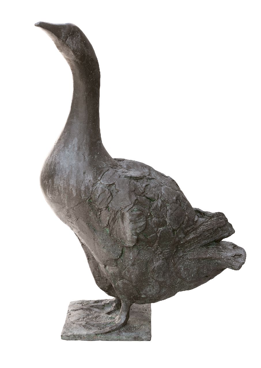 Koster C.  | Coba Koster | Sculptures and objects offered for sale | Goose, bronze 67.0 x 25.0 cm, signed on the base and dated '89