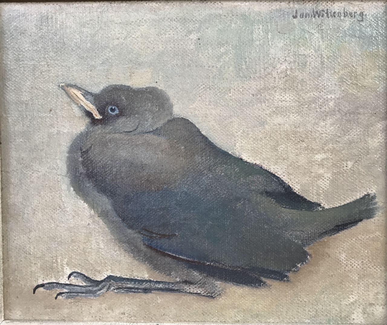 Wittenberg J.H.W.  | 'Jan' Hendrik Willem Wittenberg, Bird, oil on canvas laid down on panel 16.0 x 19.5 cm, signed u.r.