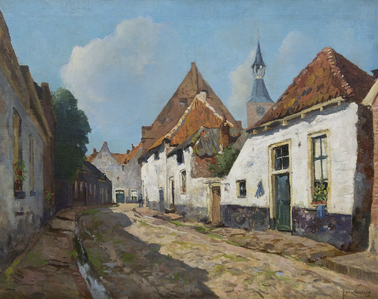 Vuuren J. van | Jan van Vuuren, A view of Adelaarshoek, Hattem, oil on canvas 66.4 x 83.2 cm, signed l.r.