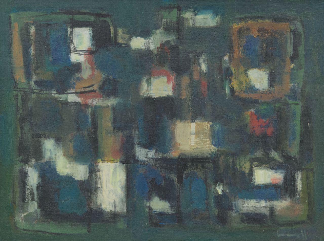Kropff J.  | Johan 'Joop' Kropff, Composition, oil on canvas 30.7 x 40.3 cm, signed l.r.
