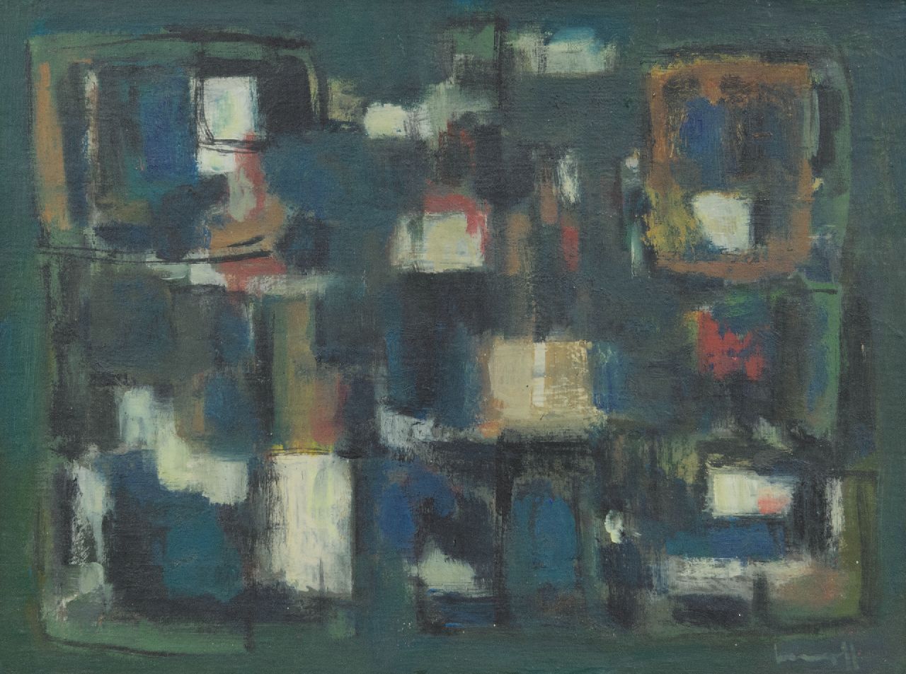 Kropff J.  | Johan 'Joop' Kropff | Paintings offered for sale | Composition, oil on canvas 30.7 x 40.3 cm, signed l.r.