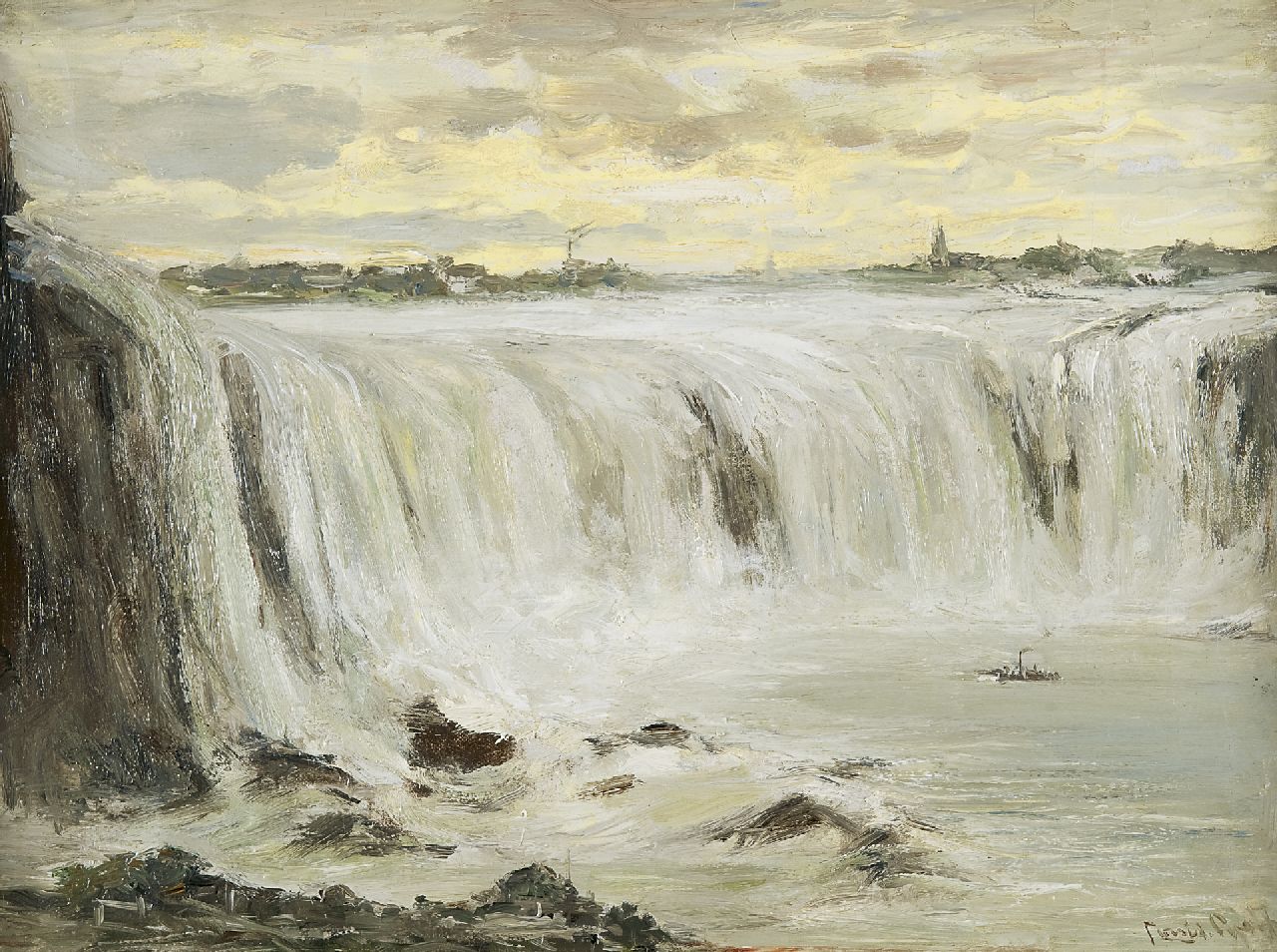 Apol L.F.H.  | Lodewijk Franciscus Hendrik 'Louis' Apol, the Niagara falls, oil on canvas 30.3 x 40.5 cm, signed l.r.