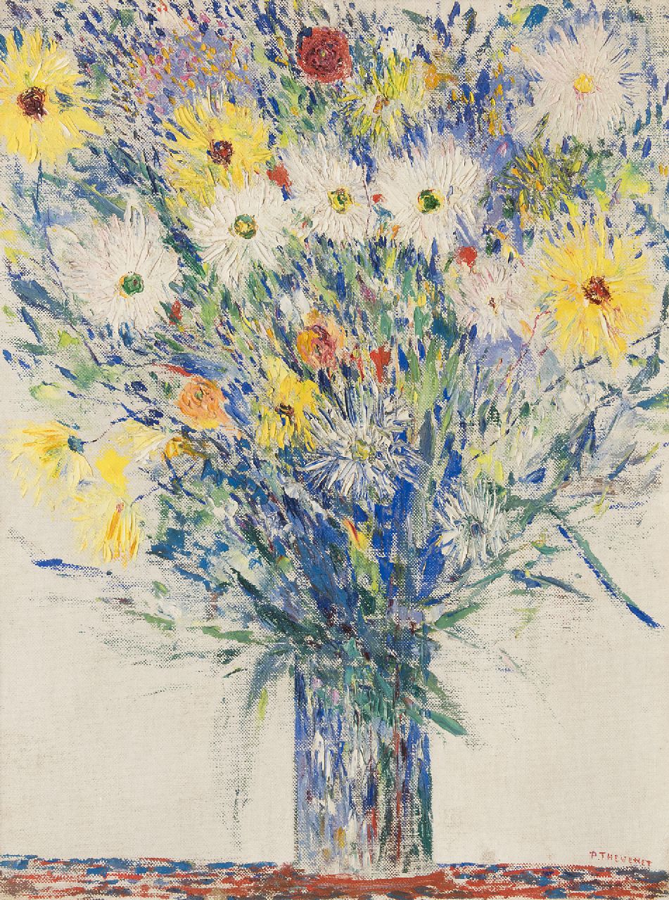Thevenet P.  | Pierre Thevenet, Flower still life, oil on canvas 80.5 x 60.6 cm, signed l.r.