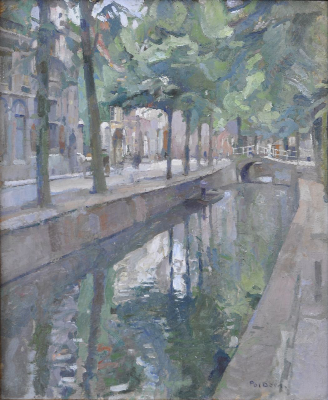 Dom P.L.C.  | Paulus Ludovicus Carolus 'Pol' Dom, The Oude Delft canal, oil on canvas 70.3 x 60.5 cm, signed l.r.