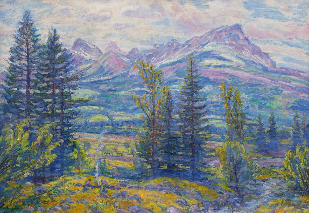 Dijkstra J.  | Johannes 'Johan' Dijkstra | Paintings offered for sale | Swiss landscape, oil on canvas 70.0 x 100.0 cm, signed l.l.