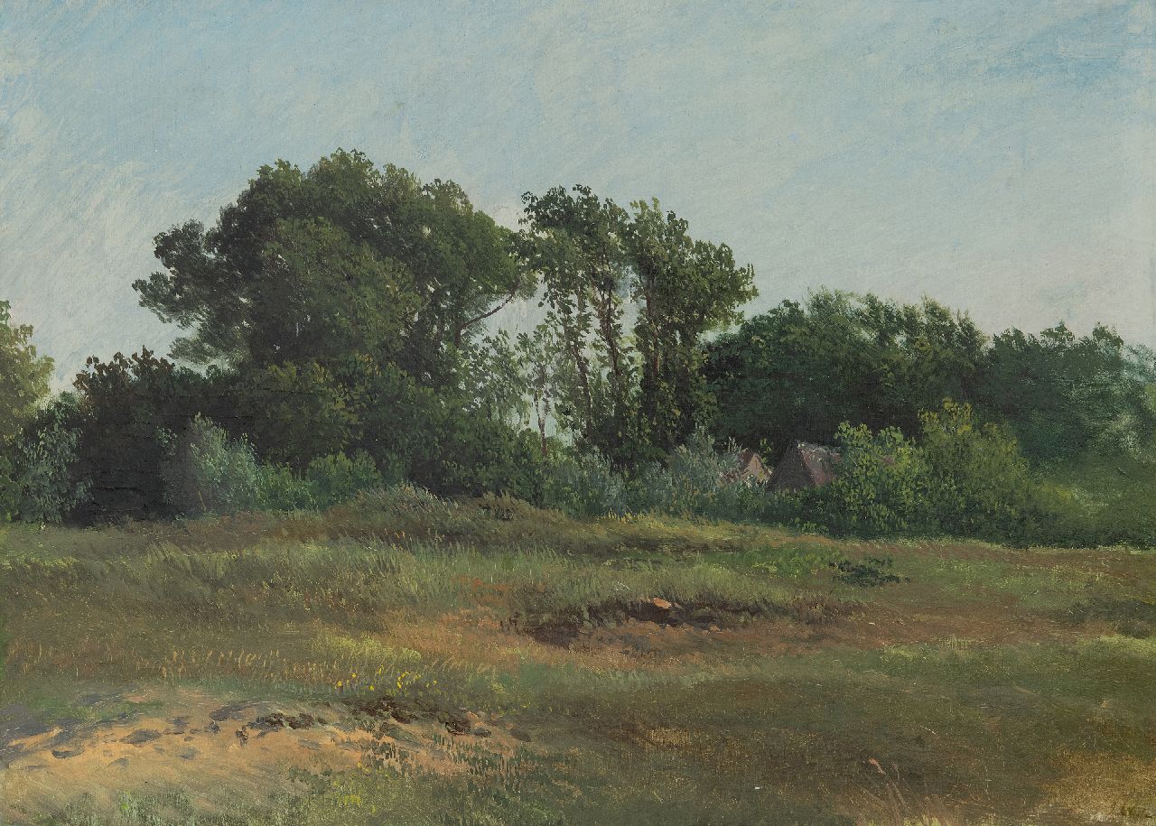 Johannes Warnardus Bilders | Landscape with farmhouse, oil on board laid down on panel, 31.9 x 44.6 cm, signed l.r. with initials