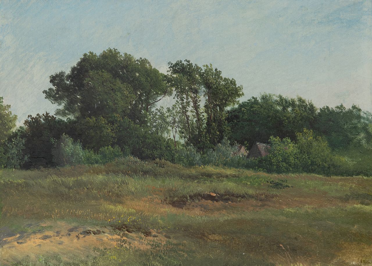 Bilders J.W.  | Johannes Warnardus Bilders | Paintings offered for sale | Landscape with farmhouse, oil on board laid down on panel 31.9 x 44.6 cm, signed l.r. with initials and without frame