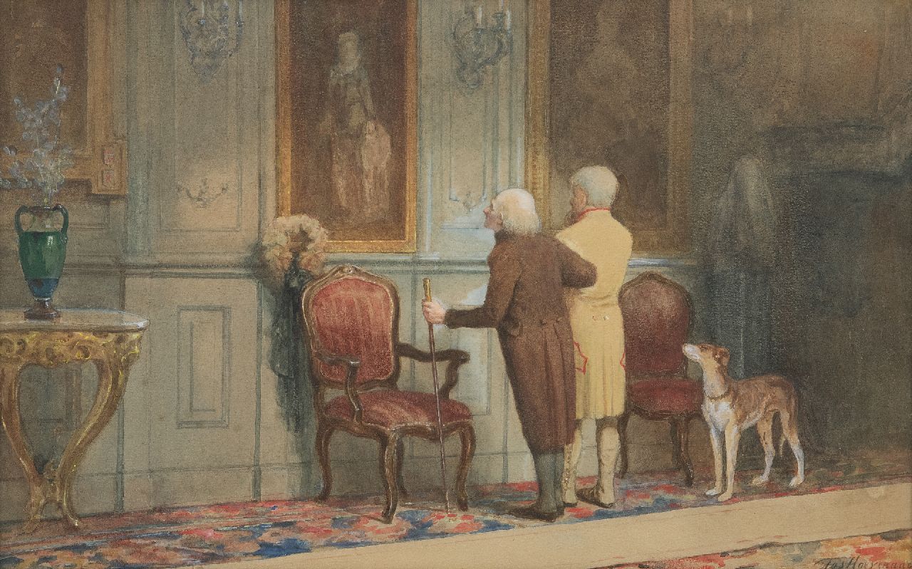 Hoevenaar J.  | Jozef Hoevenaar | Watercolours and drawings offered for sale | Tour of the family, watercolour on paper 31.0 x 47.5 cm, signed l.r. and dated 1898