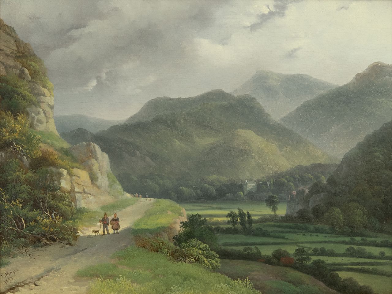 Meijer J.H.L.  | Johan Hendrik 'Louis' Meijer | Paintings offered for sale | Mountain landscape, oil on panel 26.0 x 34.6 cm, signed l.l. and dated 1833