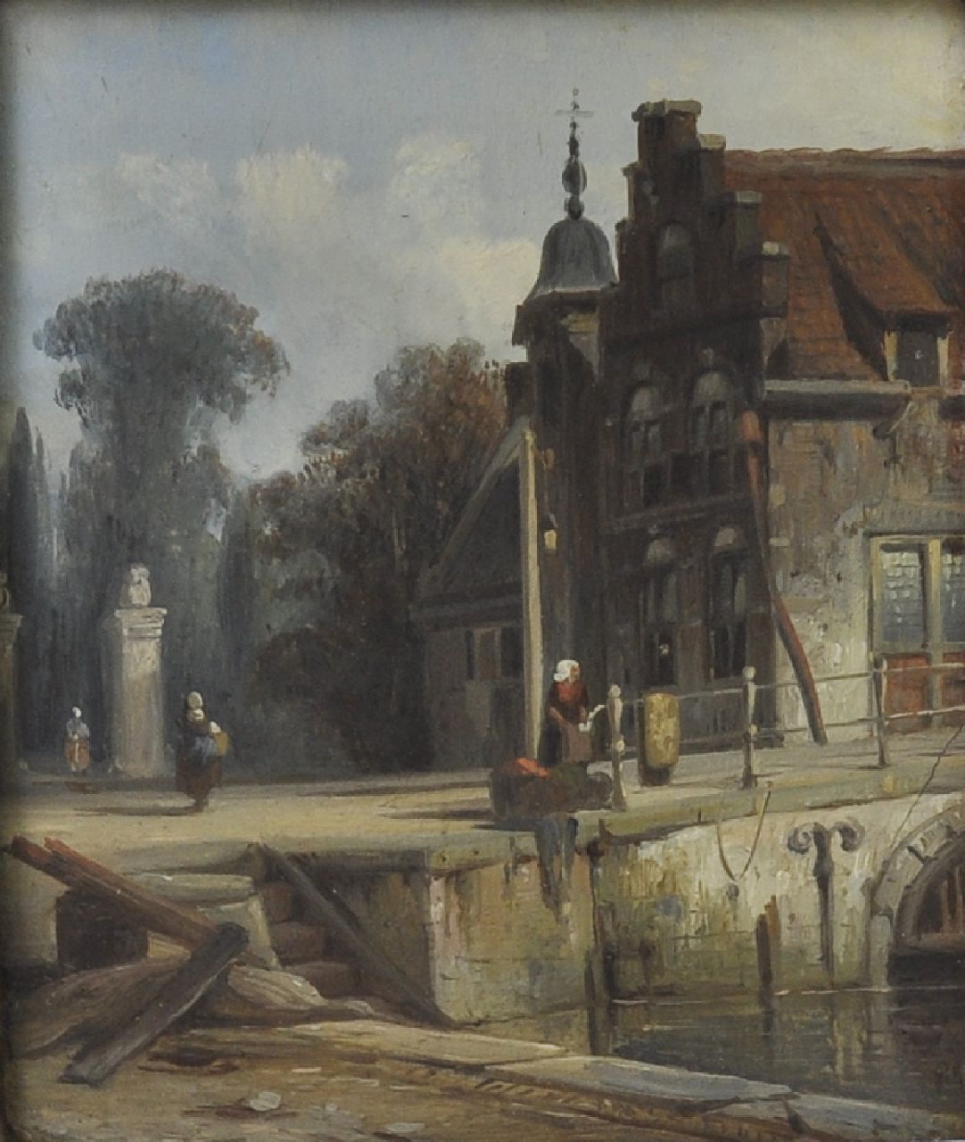 Bommel E.P. van | Elias Pieter van Bommel, Town view, oil on panel 12.0 x 16.0 cm