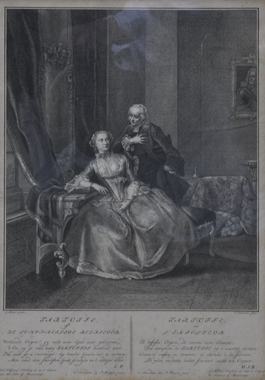 Houbraken J.  | Jacobus 'Jacob' Houbraken, Tartuffe, etching on paper 26.5 x 37.5 cm