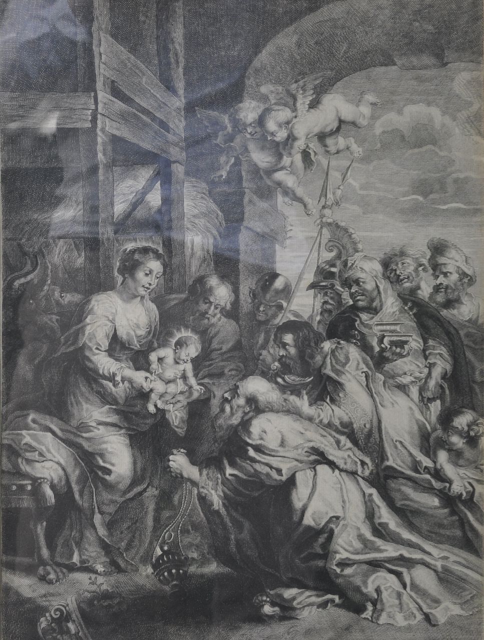 Onbekend   | Onbekend, The Wise men's Adoration, etching on paper 32.5 x 47.3 cm
