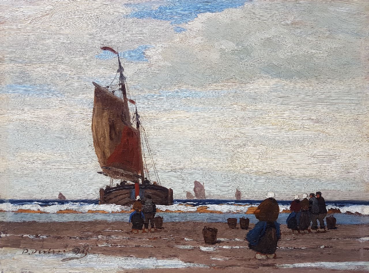 Pulm P.  | Peter Pulm | Paintings offered for sale | Returning fishing fleet, oil on panel 24.8 x 33.0 cm, signed l.l. and without frame