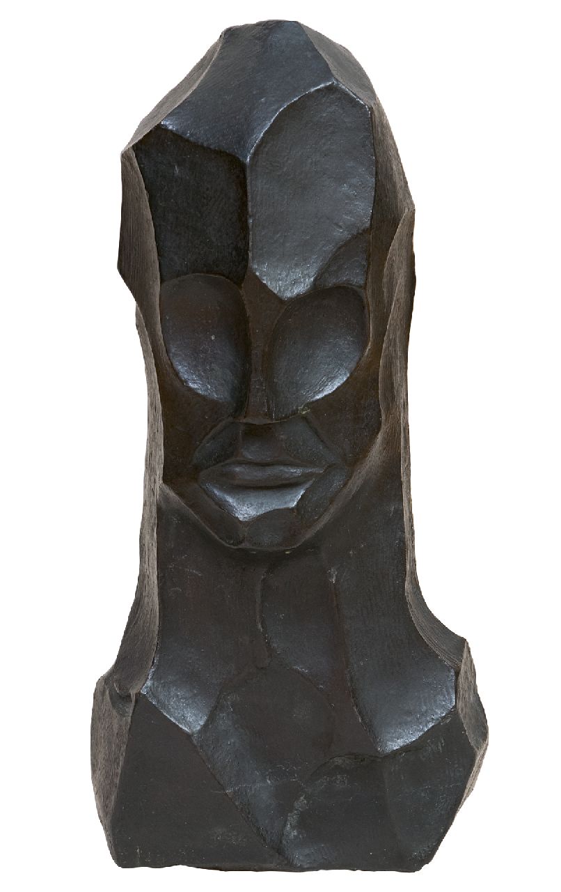 Bieling H.F.  | Hermann Friederich 'Herman' Bieling, Head, patinated bronze 43.7 x 19.0 cm, executed in the 1920's