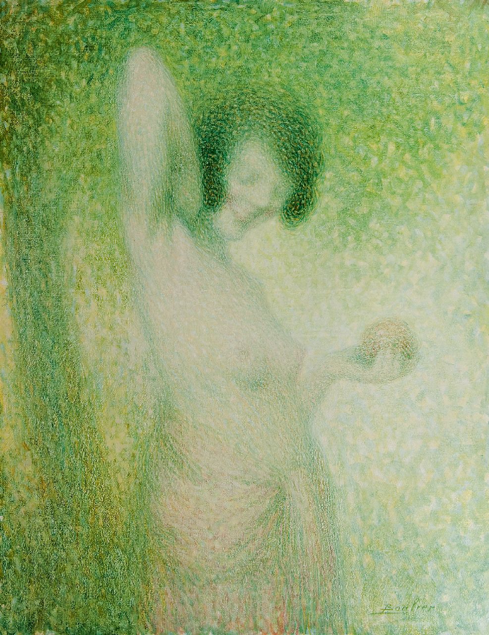 Lucien Boulier | Eve with the apple, oil on canvas, 92.2 x 73.3 cm, signed l.r.