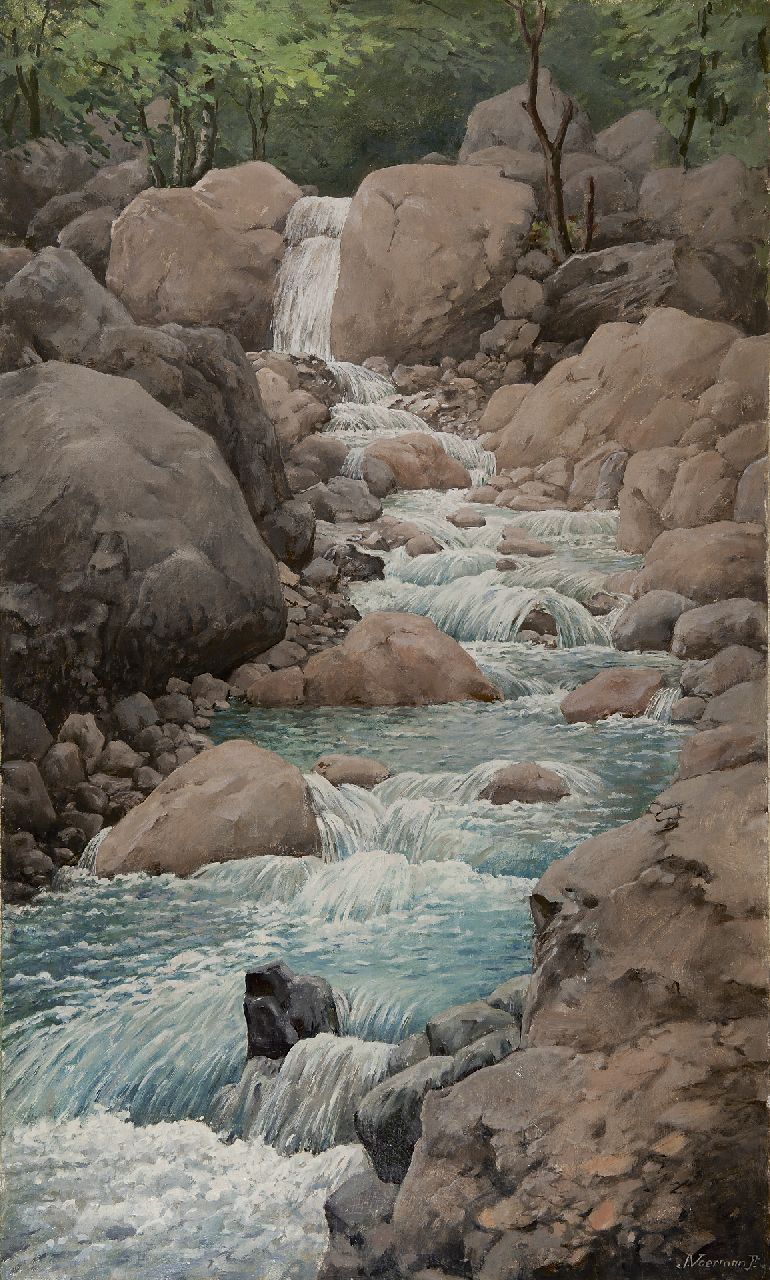 Voerman jr. J.  | Jan Voerman jr. | Paintings offered for sale | Mountain stream in the Melchtal, Switzerland, oil on canvas 100.4 x 60.5 cm, signed l.r. and to be dated 1921