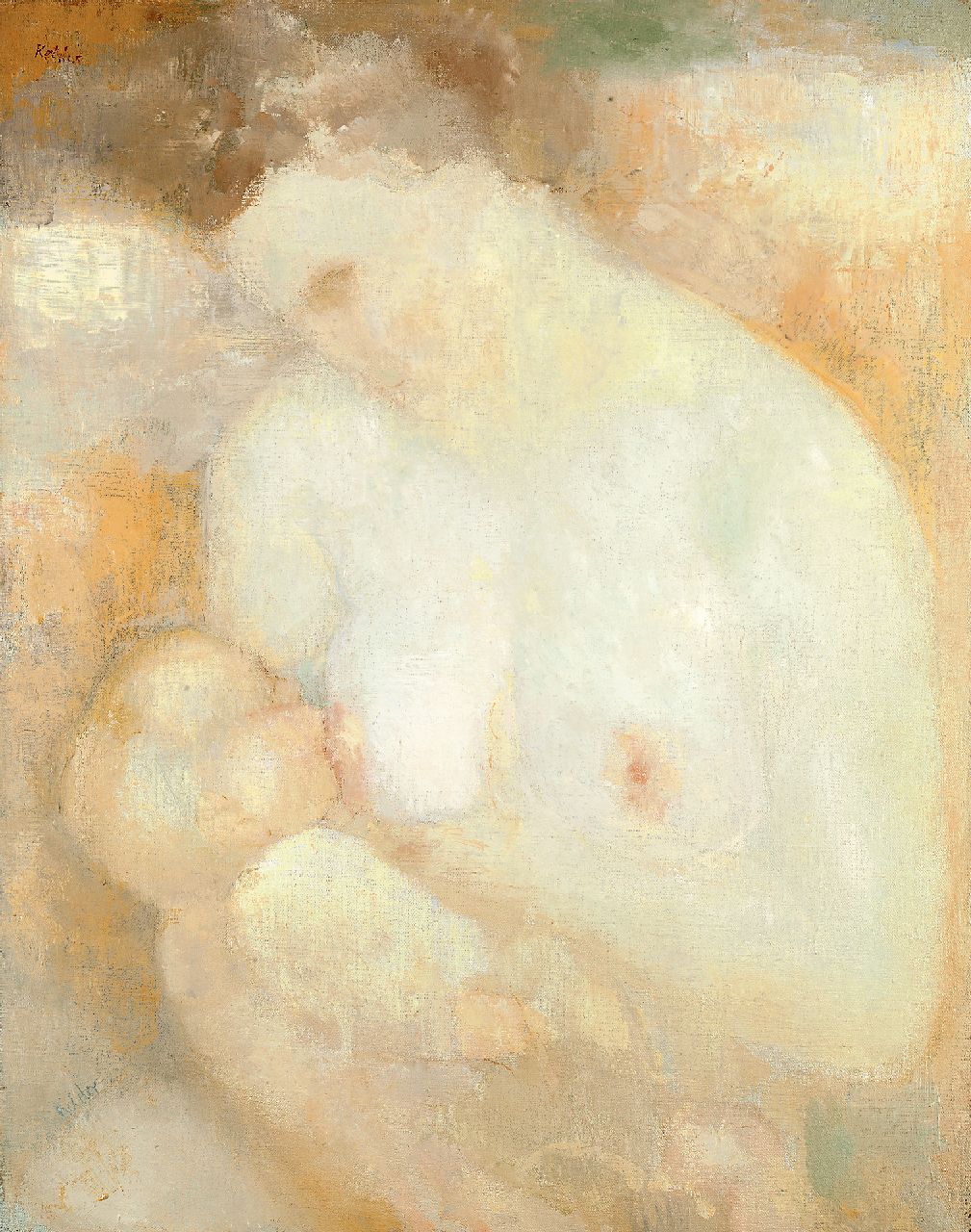Kelder A.B.  | Antonius Bernardus 'Toon' Kelder | Paintings offered for sale | Mother, feeding her baby, oil on canvas 68.5 x 54.2 cm, signed u.l.