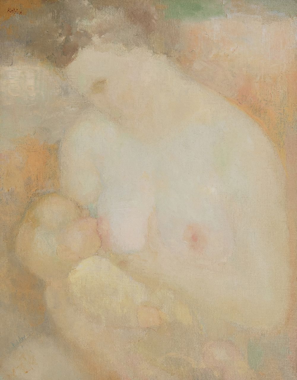 Kelder A.B.  | Antonius Bernardus 'Toon' Kelder | Paintings offered for sale | Mother, feeding her baby, oil on canvas 68.5 x 54.2 cm, signed u.l.