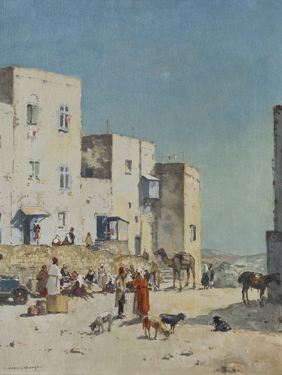 Vreedenburgh C.  | Cornelis Vreedenburgh | Paintings offered for sale | A village in Bethlehem, Palestine, oil on canvas 50.9 x 38.2 cm, signed l.l. and painted ca. 1936