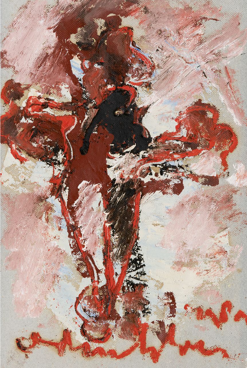 Heyboer A.  | Anton Heyboer | Paintings offered for sale | Figure, acrylic on canvas 41.5 x 27.0 cm, signed l.c. and dated 1989
