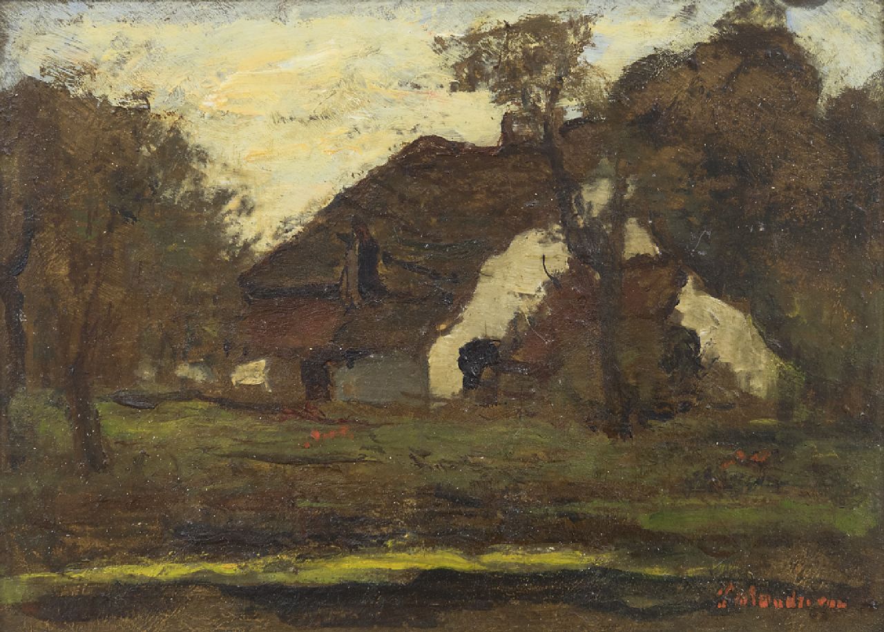 Mondriaan F.H.  | Frédéric Hendrik 'Frits' Mondriaan | Paintings offered for sale | Farmhouse, oil on panel 18.0 x 24.2 cm, signed l.r.
