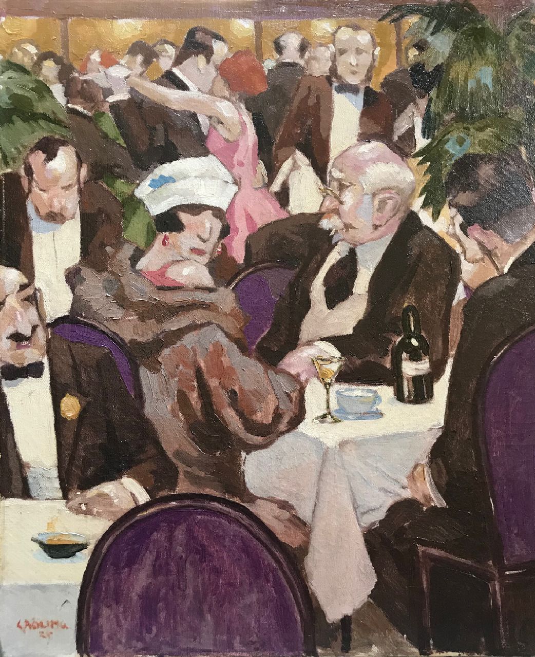 Röling G.V.A.  | Gerard Victor Alphons 'Gé' Röling, Café dansant, oil on canvas 60.1 x 50.5 cm, signed l.l. and dated '25