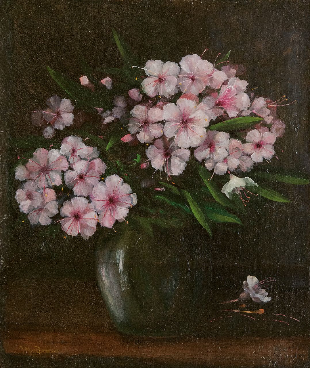 Jacobus Marinus van Bommel | Rhododendron in a vase, oil on canvas, 38.2 x 33.3 cm, signed l.l. and dated on the stretcher 1932