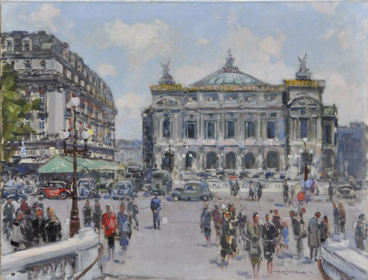 Mühlhaus D.  | Daniël 'Daan' Mühlhaus, The Place de l'Opéra, Paris, oil on canvas 59.9 x 79.9 cm, signed l.r.