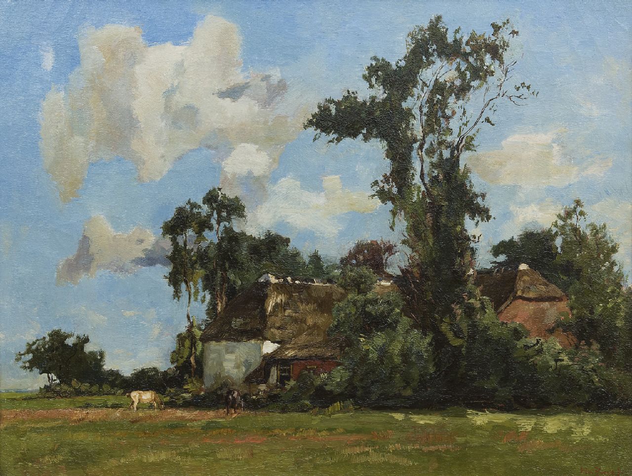 Zwart W.H.P.J. de | Wilhelmus Hendrikus Petrus Johannes 'Willem' de Zwart | Paintings offered for sale | A farmstead in summer, oil on canvas 50.5 x 65.4 cm, signed l.r.