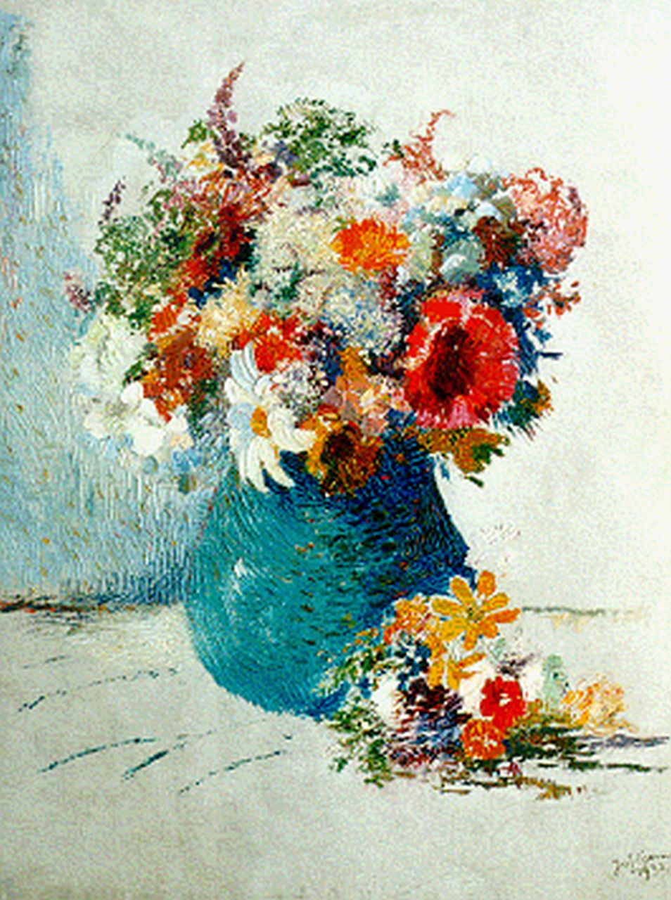 Koeman J.J.  | Jacobus Jan 'Jac. J.' Koeman, A flower still life, 65.0 x 50.0 cm, signed l.r. and dated 1932