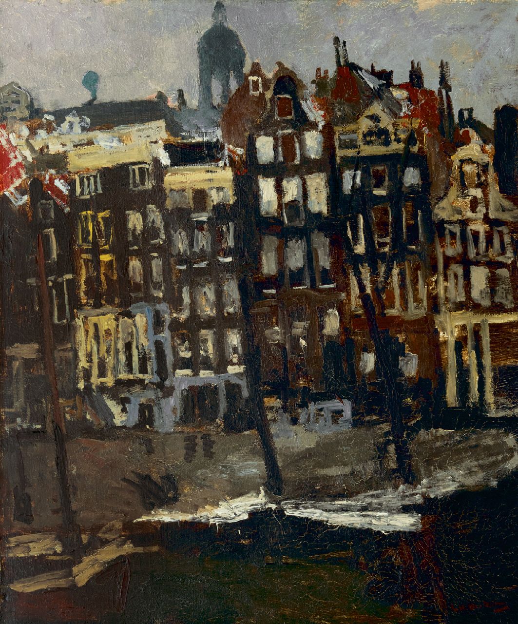 Breitner G.H.  | George Hendrik Breitner, The Singel, Amsterdam, oil on canvas 80.5 x 70.0 cm, signed l.r. and painted ca. 1895-1901