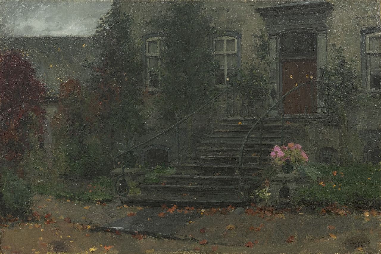 Bogaerts J.J.M.  | Johannes Jacobus Maria 'Jan' Bogaerts, A view of the entry of a country house, oil on canvas 40.4 x 60.7 cm, signed l.r. and dated 1904