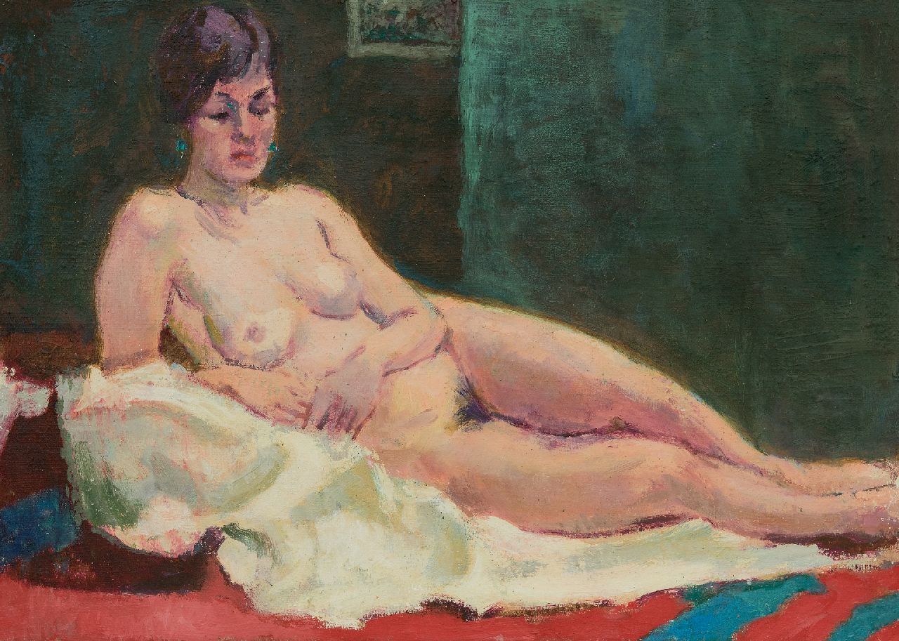 Altink J.  | Jan Altink | Paintings offered for sale | Reclining nude, oil on canvas 49.9 x 70.4 cm