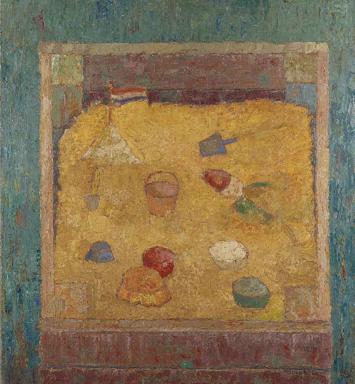 Joop Linschooten | Sandpit, oil on board, 100.0 x 91.6 cm, signed l.r.