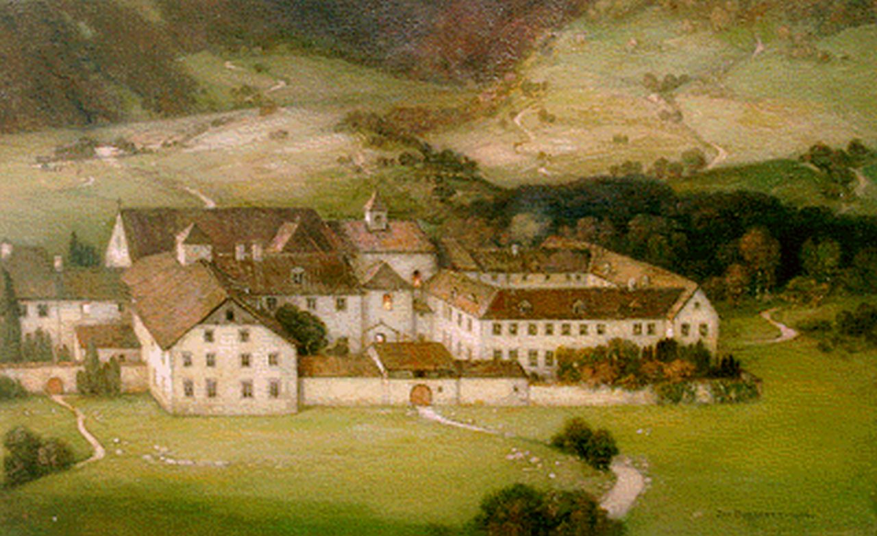 Bogaerts J.J.M.  | Johannes Jacobus Maria 'Jan' Bogaerts, Monastery, Echternach, oil on canvas 40.2 x 65.5 cm, signed l.r. and dated 1936