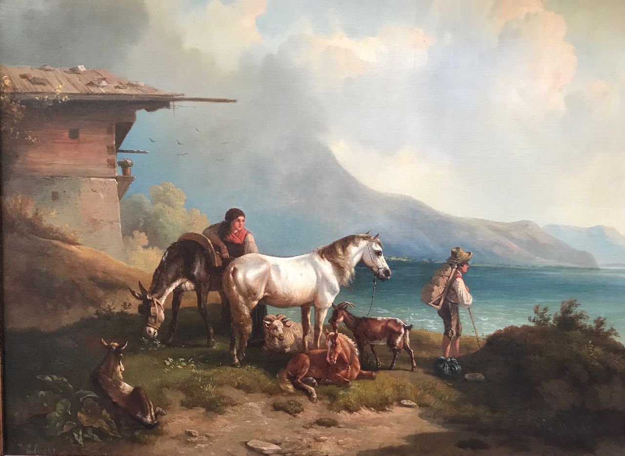 Elvert J.  | J. Elvert, A traveller, oil on canvas 60.0 x 80.2 cm, signed l.l.