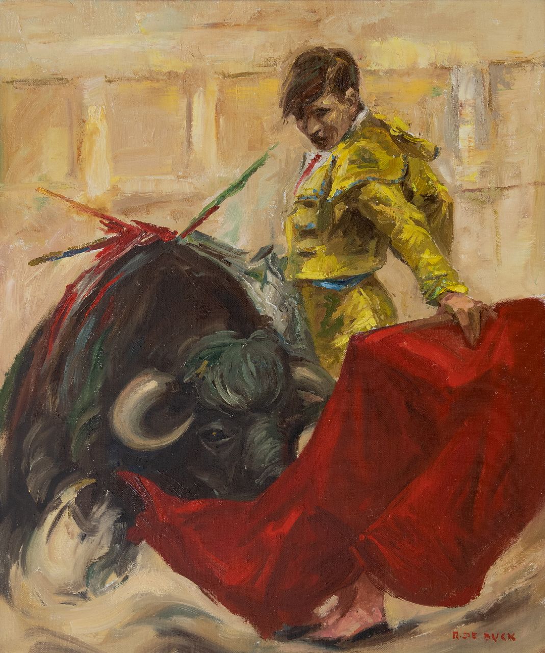 Buck R. de | Raphaël de Buck | Paintings offered for sale | Bullfighter, oil on canvas 60.0 x 49.8 cm, signed l.r. and wihtout frame