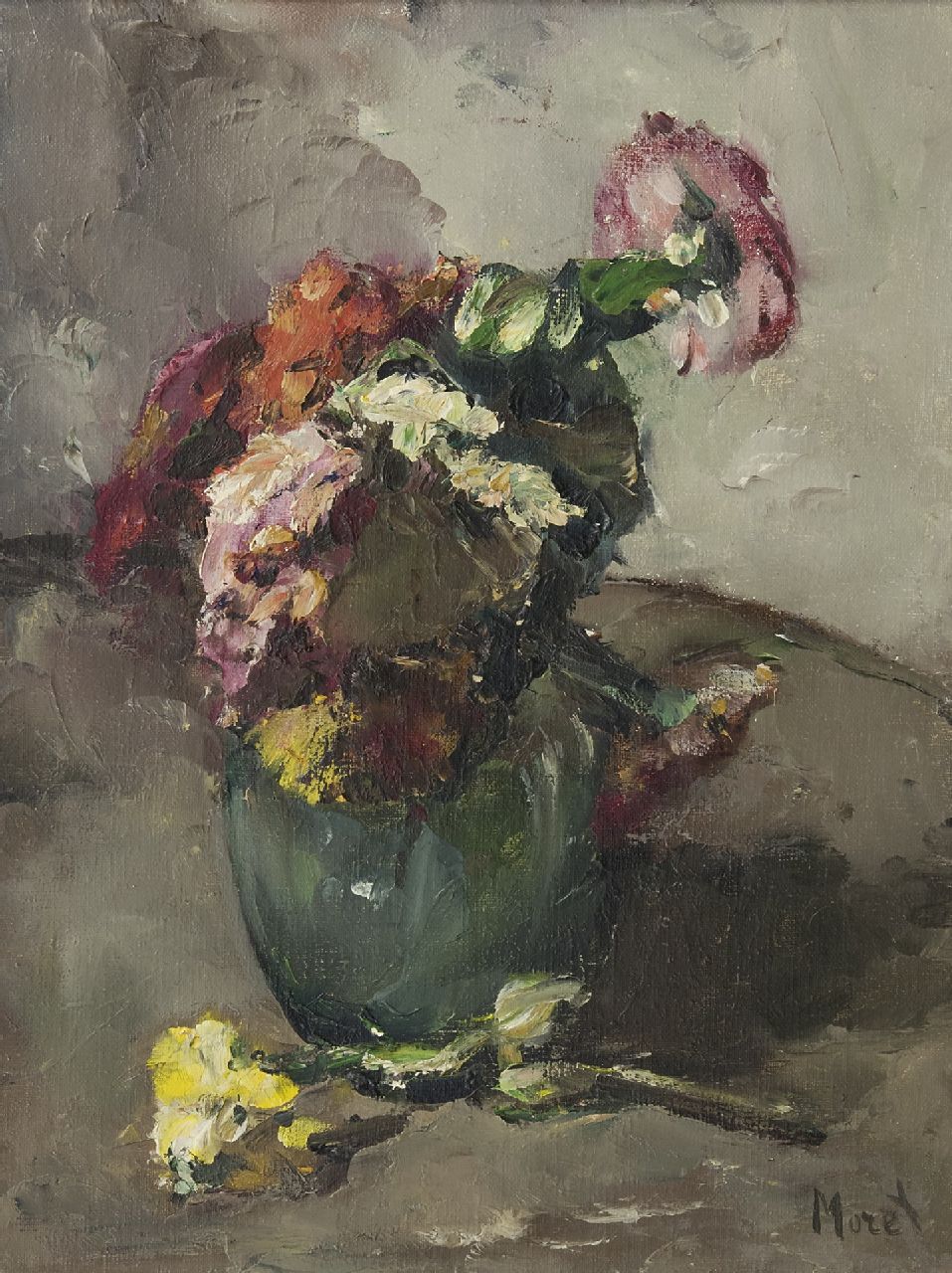 Christine Moret | A flower still life, oil on canvas, 40.0 x 30.4 cm, signed l.r.