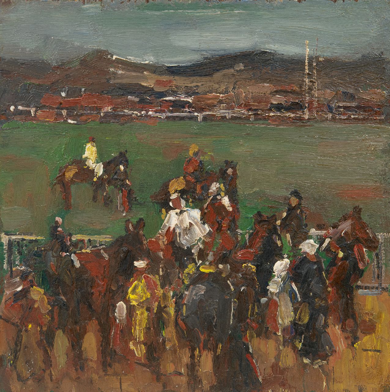 Onbekend   | Onbekend | Paintings offered for sale | On the racetrack, oil on panel 30.1 x 29.8 cm, 1920-1930