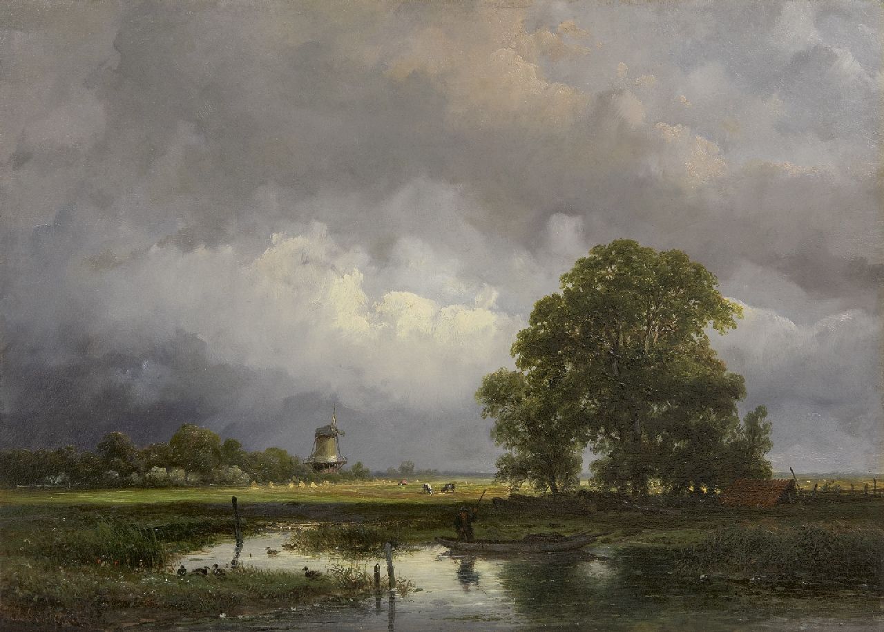 Schelfhout A.  | Andreas Schelfhout, An extensive summer landscape, oil on panel 27.2 x 38.2 cm, signed l.l. and dated 1857